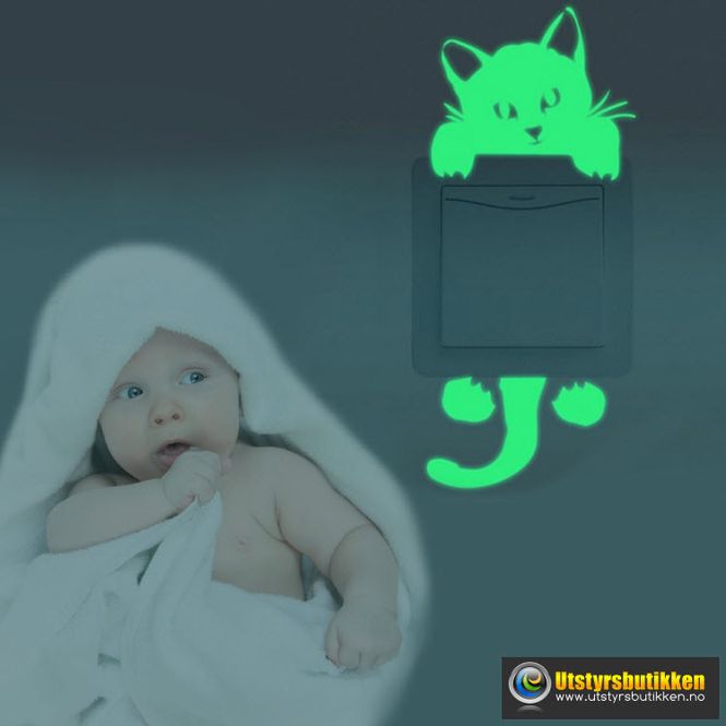 Hovedbilde Kitty - selvlysende bryter sticker