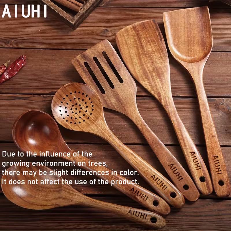 Kjøkkenredskaper i tre - 6 stk